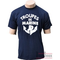 FRENCH TEE SHIRT WITH BADGE - TROUPE DE MARINE