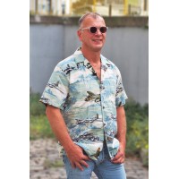 CHEMISE HAWAIENNE RJC COTON/RAYON WARBIRD PACIFIC 6