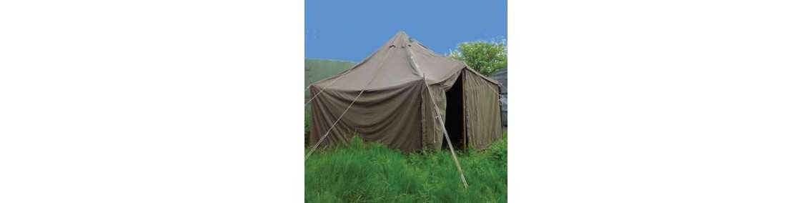 Tents, camp beds